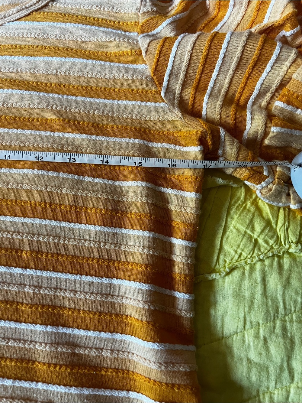 THML Yellow & White Striped Puff-Sleeve Knit Tee - Picture 7 of 8